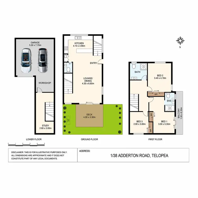 Floorplan of Homely townhouse listing, 1/38 Adderton Road, Telopea NSW 2117