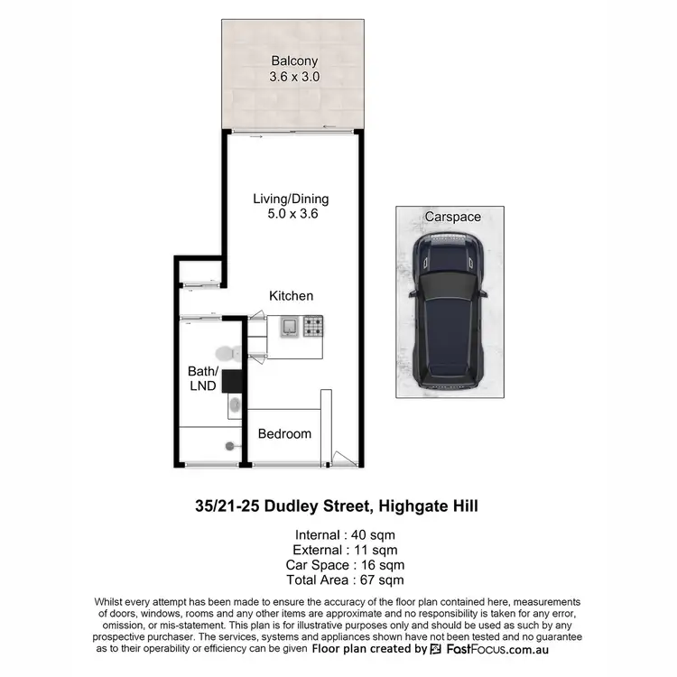 Floorplan of Homely unit listing, 35/21-25 Dudley Street, Highgate Hill QLD 4101