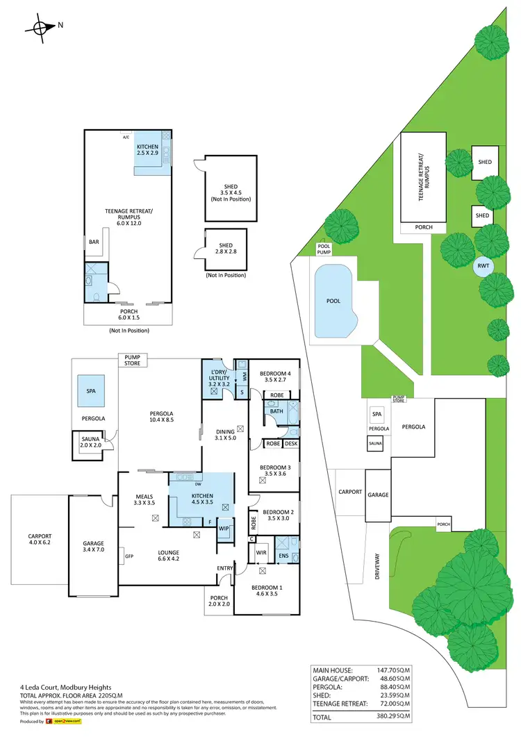 Floorplan of Homely house listing, 4 Leda Court, Modbury Heights SA 5092