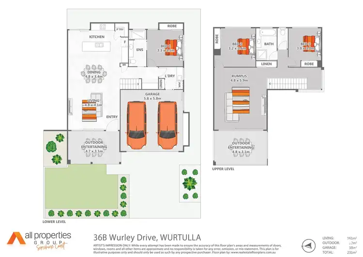 Floorplan of Homely semi-detached listing, 36B Wurley Drive, Wurtulla QLD 4575