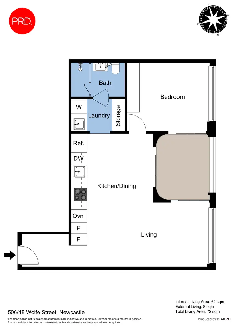 Floorplan of Homely apartment listing, 506/18 Wolfe Street, Newcastle NSW 2300