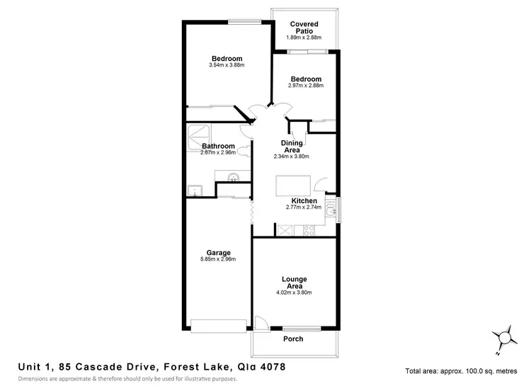 Floorplan of Homely semi-detached listing, 1/85 Cascade Drive, Forest Lake QLD 4078