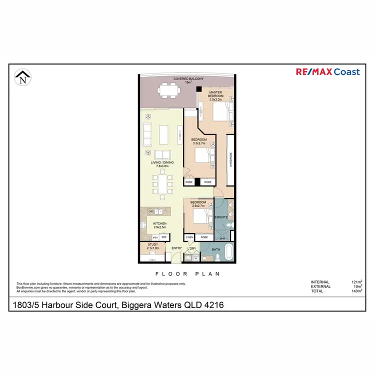 Floorplan of Homely apartment listing, 1803/5 Harbour Side Court, Biggera Waters QLD 4216