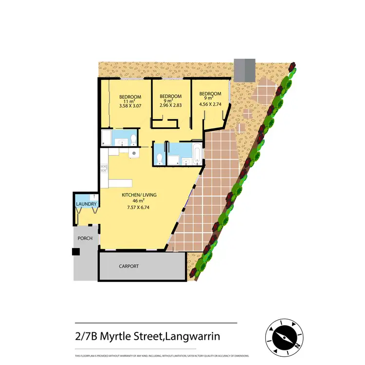 Floorplan of Homely townhouse listing, 2/7B Myrtle Street, Langwarrin VIC 3910