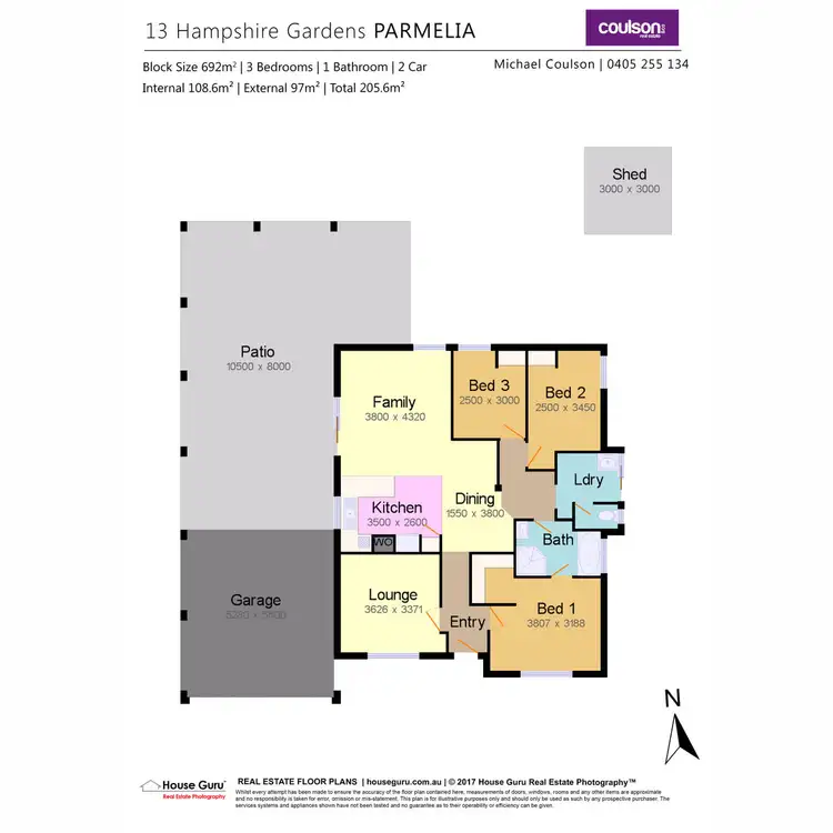 Floorplan of Homely house listing, 13 Hampshire Gardens, Parmelia WA 6167