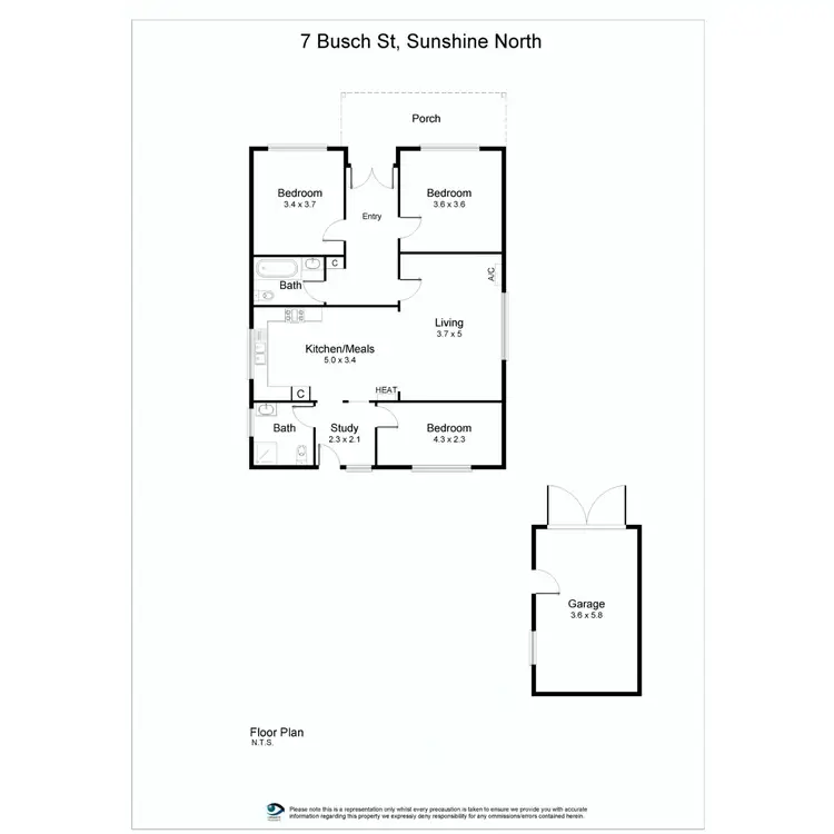 Floorplan of Homely house listing, 7 Busch Street, Sunshine North VIC 3020