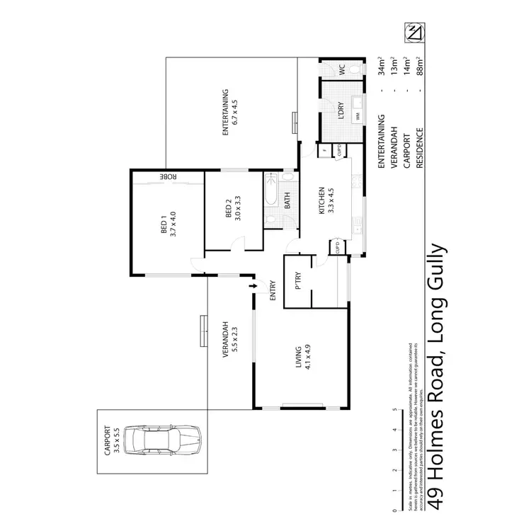 Floorplan of Homely house listing, 49 Holmes Road, Long Gully VIC 3550