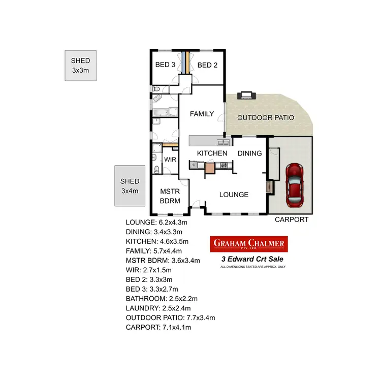 Floorplan of Homely house listing, 3 Edward Court, Sale VIC 3850