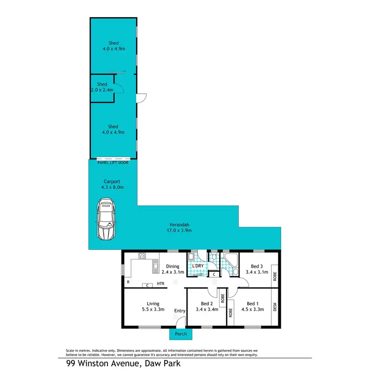 Floorplan of Homely house listing, 99 Winston Avenue, Daw Park SA 5041