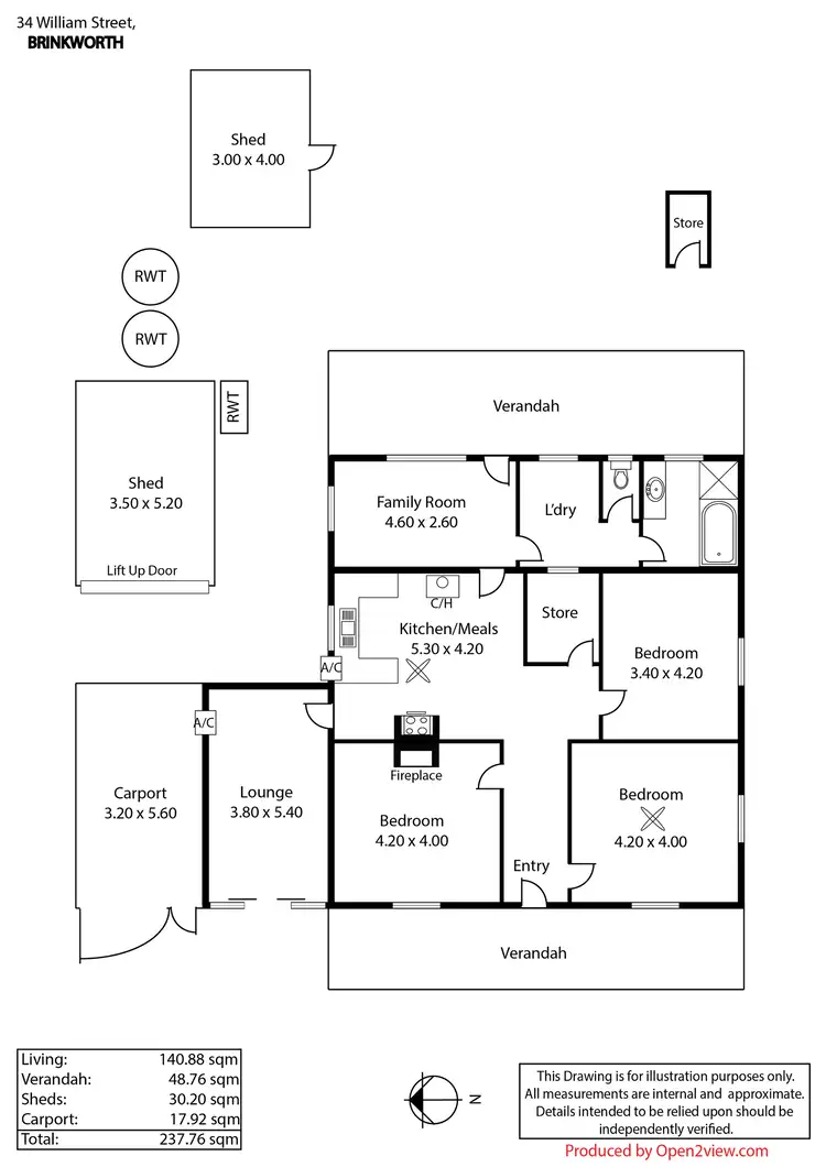 Floorplan of Homely house listing, 34 William Street, Brinkworth SA 5464