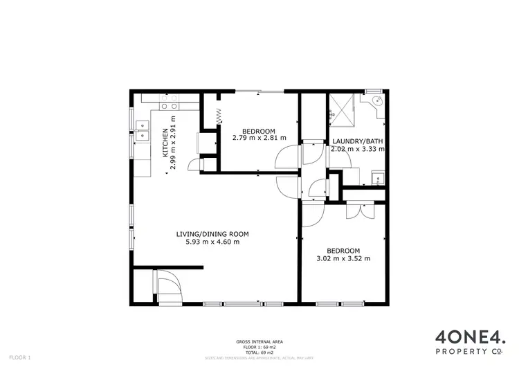 Floorplan of Homely unit listing, 2/74 Tolosa Street, Glenorchy TAS 7010