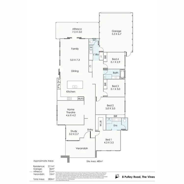 Floorplan of Homely house listing, 8 Putley Road, The Vines WA 6069