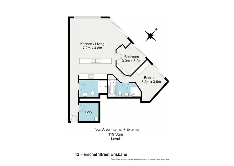 Floorplan of Homely unit listing, 5204/43 Herschel Street, Brisbane City QLD 4000