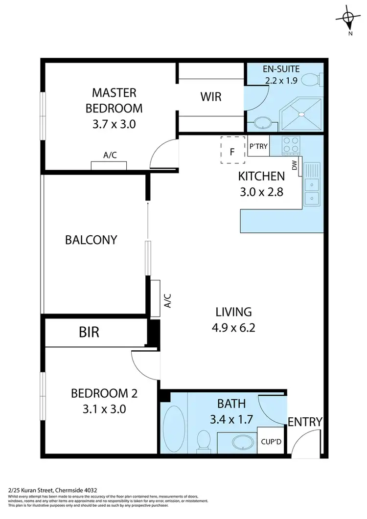 Floorplan of Homely unit listing, 2/25 Kuran Street, Chermside QLD 4032