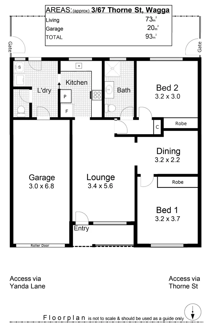 Floorplan of Homely unit listing, 3/67 Thorne Street, Wagga Wagga NSW 2650