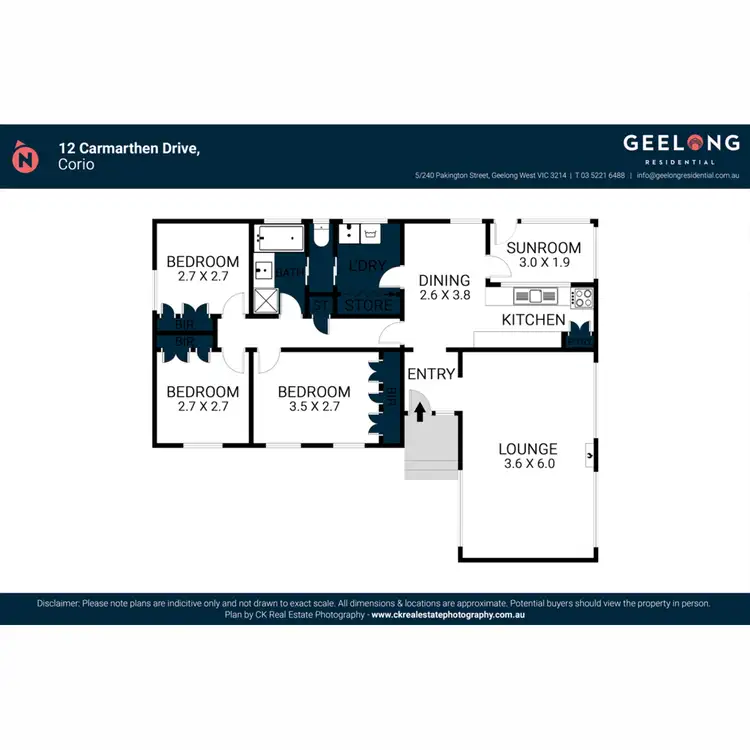 Floorplan of Homely house listing, 12 Carmarthen Drive, Corio VIC 3214