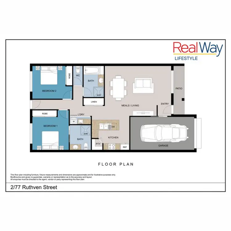 Floorplan of Homely unit listing, 2/77 Ruthven Street, Harlaxton QLD 4350