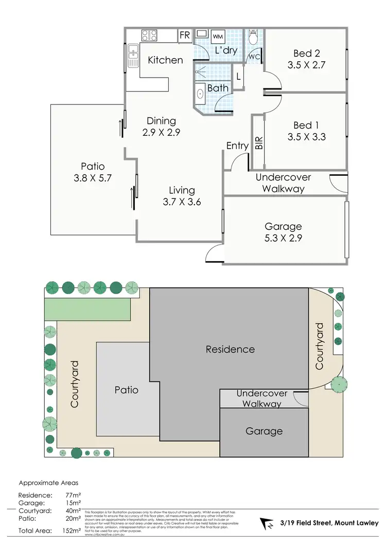Floorplan of Homely villa listing, 3/19 Field Street, Mount Lawley WA 6050