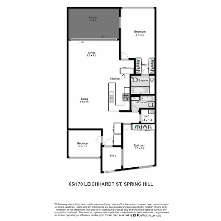 Floorplan of Homely apartment listing, 65/170 Leichhardt Street, Spring Hill QLD 4000