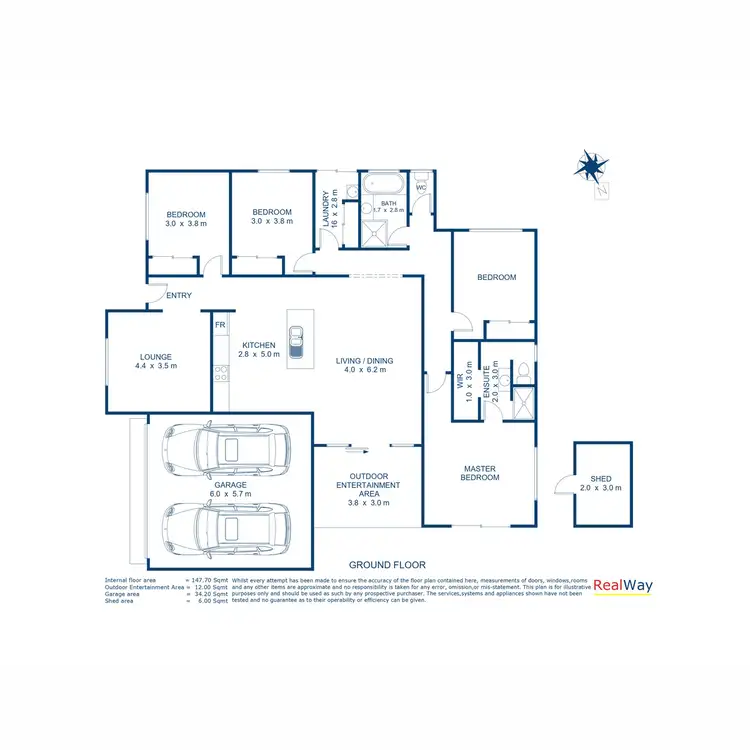 Floorplan of Homely house listing, 64 Kalimna Drive, Kleinton QLD 4352