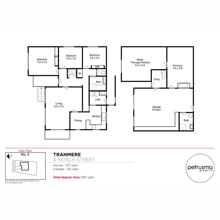 Floorplan of Homely house listing, 3 Norla Street, Tranmere TAS 7018