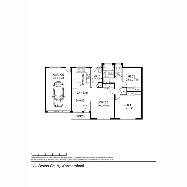 Floorplan of Homely unit listing, 1/4 Casino Court, Warrnambool VIC 3280