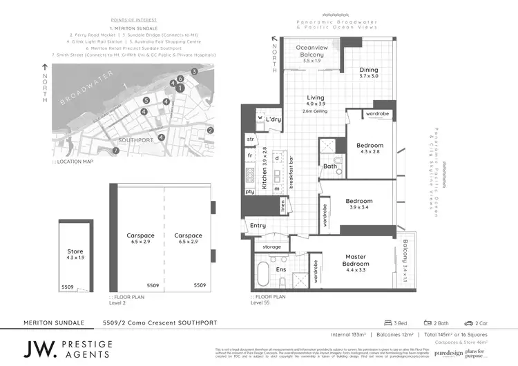 Floorplan of Homely apartment listing, 5509/2 Como Crescent, Southport QLD 4215