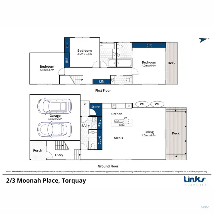 Floorplan of Homely townhouse listing, 2/3 Moonah Place, Torquay VIC 3228