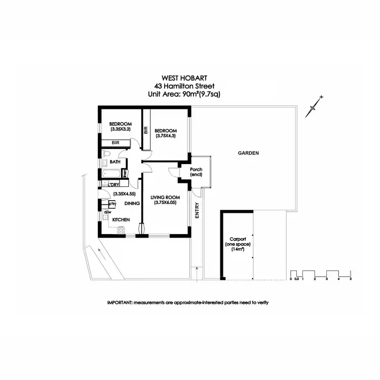 Floorplan of Homely apartment listing, 43 Hamilton Street, West Hobart TAS 7000