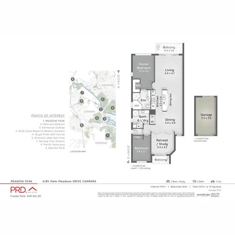 Floorplan of Homely unit listing, 4/85 Palm Meadows Drive, Carrara QLD 4211