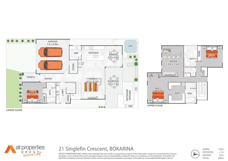 Floorplan of Homely house listing, 21 Singlefin Crescent, Bokarina QLD 4575