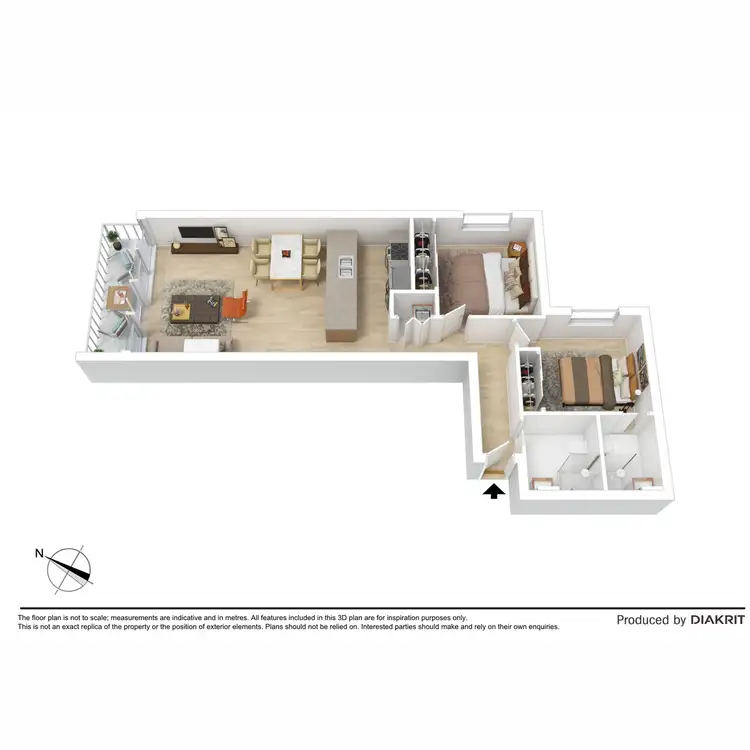 Floorplan of Homely apartment listing, 1303/45 Clarke Street, Southbank VIC 3006