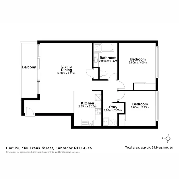 Floorplan of Homely unit listing, 25/160-162 Frank Street, Labrador QLD 4215
