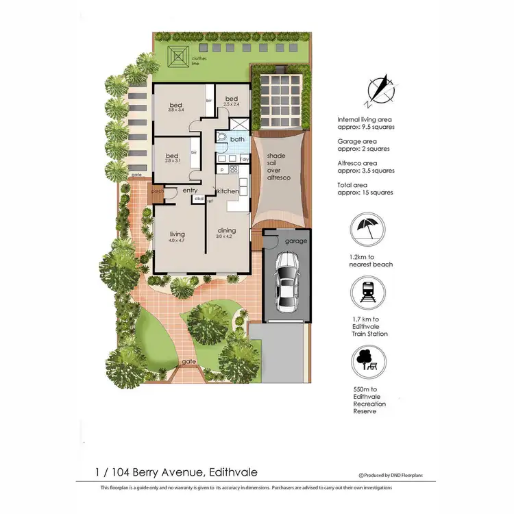 Floorplan of Homely unit listing, 1/104 Berry Avenue, Edithvale VIC 3196