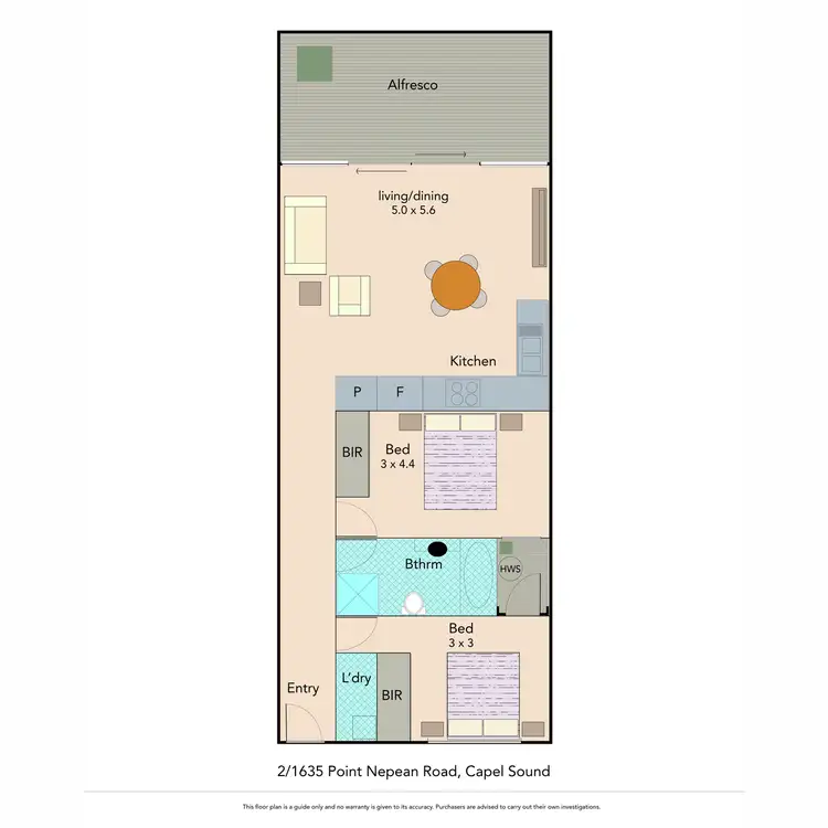 Floorplan of Homely unit listing, 2/1635 Point Nepean Road, Capel Sound VIC 3940
