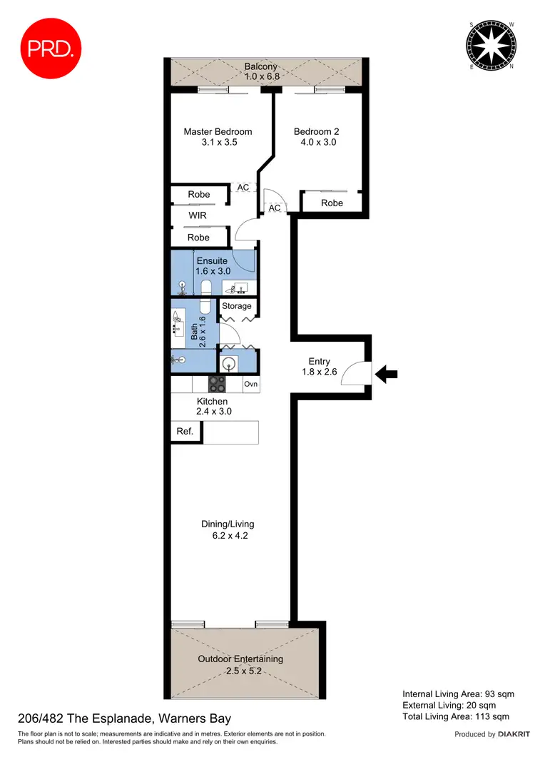 Floorplan of Homely apartment listing, 206/482 The Esplanade, Warners Bay NSW 2282
