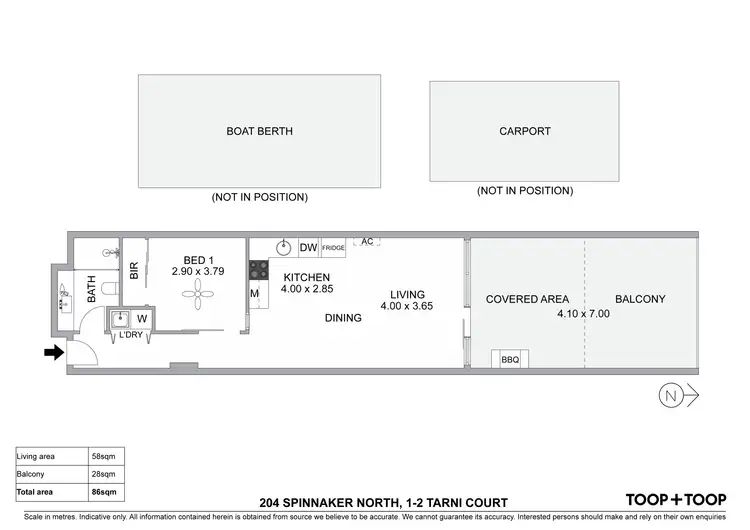Floorplan of Homely apartment listing, 204/1-2 Tarni Court, New Port SA 5015