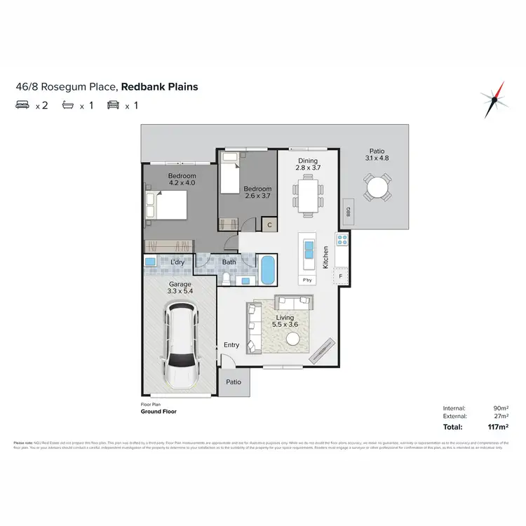 Floorplan of Homely unit listing, 46/8 Rosegum Place, Redbank Plains QLD 4301