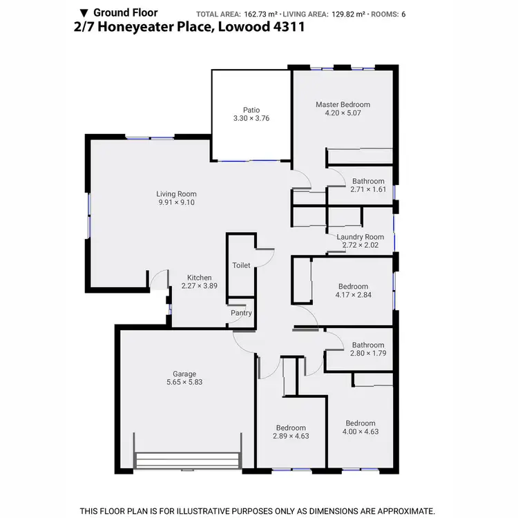 Floorplan of Homely semi-detached listing, 1/7 Honeyeater Place, Lowood QLD 4311