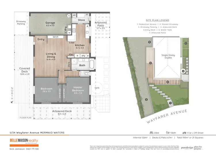 Floorplan of Homely semi-detached listing, 1/34 Wayfarer Avenue, Mermaid Waters QLD 4218