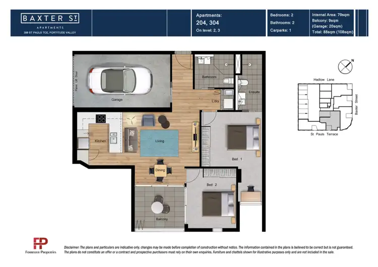 Floorplan of Homely apartment listing, 204/398 Saint Pauls Terrace, Fortitude Valley QLD 4006