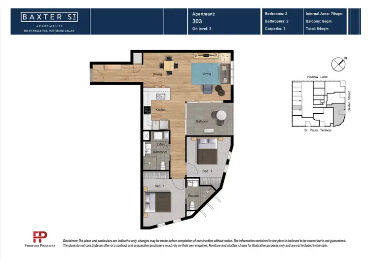 Floorplan of Homely unit listing, 303/398 Saint Pauls Terrace, Fortitude Valley QLD 4006