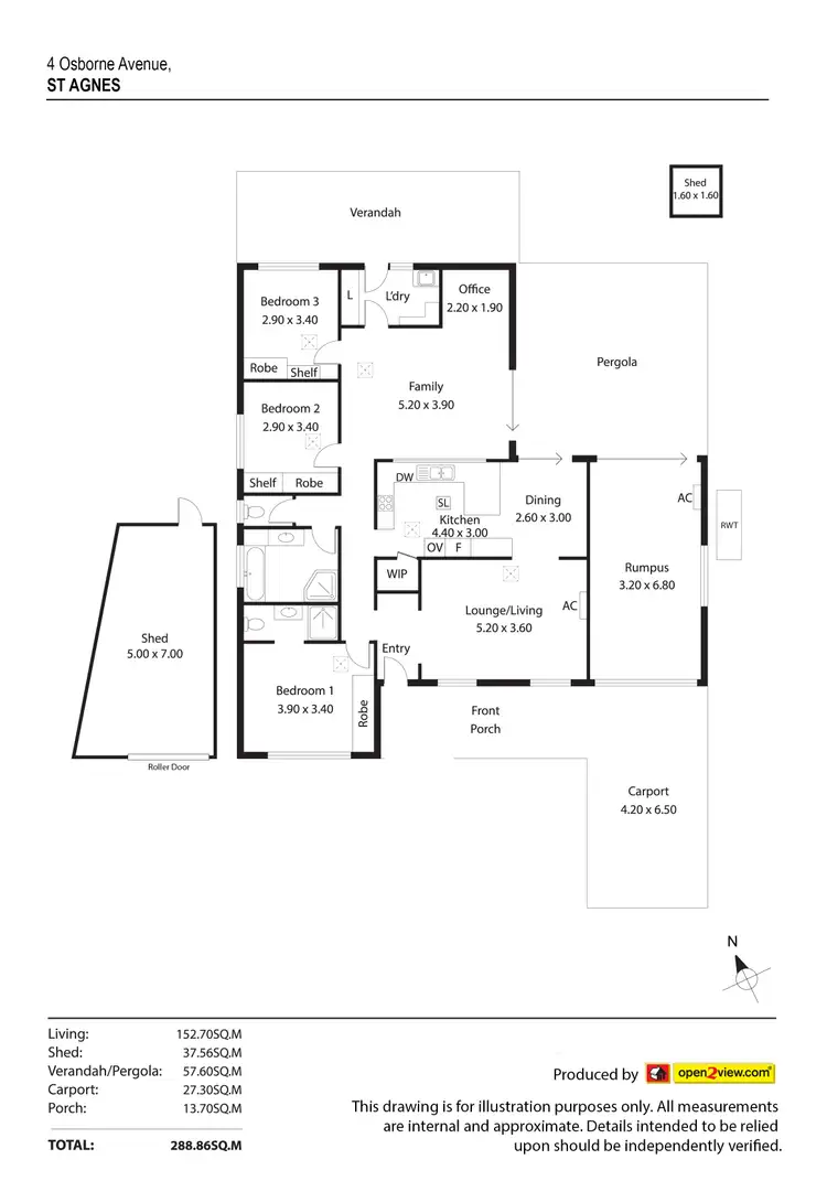 Floorplan of Homely house listing, 4 Osborne Avenue, St Agnes SA 5097