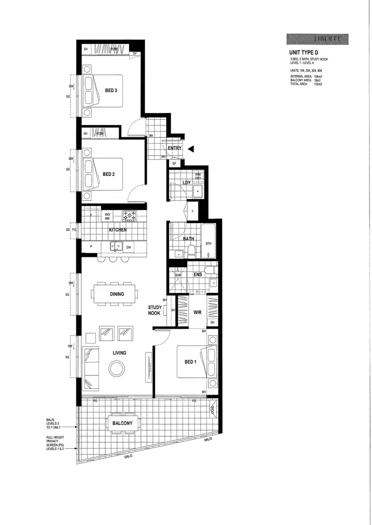 Floorplan of Homely apartment listing, 104/50 Connor Street, Kangaroo Point QLD 4169