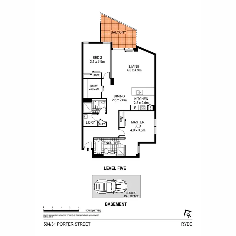 Floorplan of Homely apartment listing, 504/31 Porter Street, Ryde NSW 2112