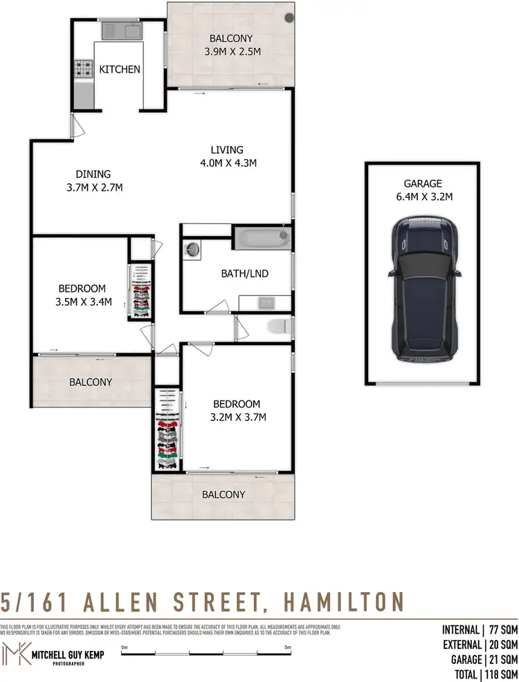 Floorplan of Homely apartment listing, 5/161 Allen Street, Hamilton QLD 4007