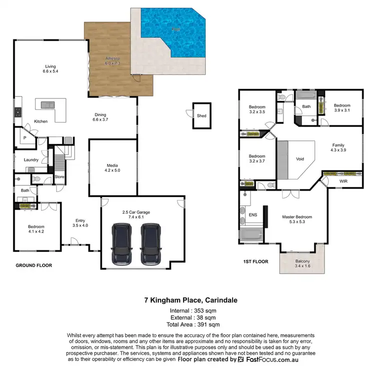 Floorplan of Homely house listing, 7 Kingham Place, Carindale QLD 4152