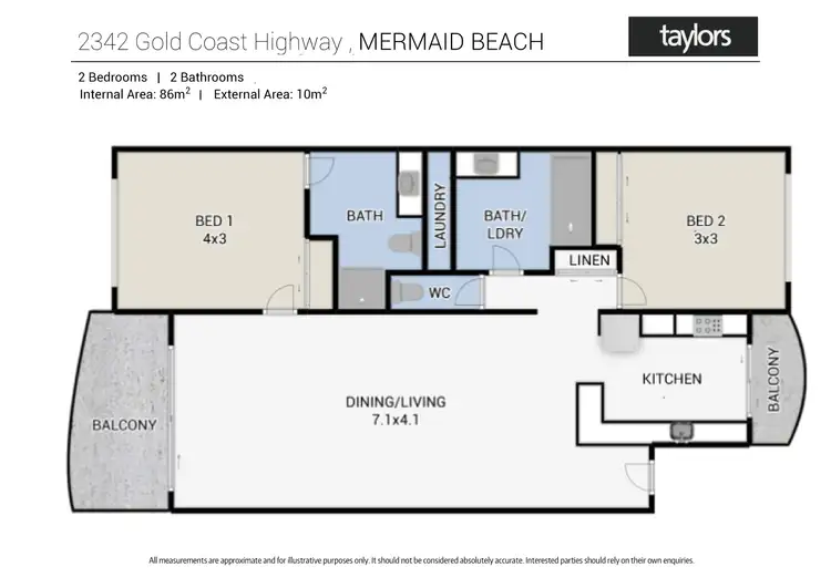 Floorplan of Homely apartment listing, 2328/2342-2360 Gold Coast Highway, Mermaid Beach QLD 4218