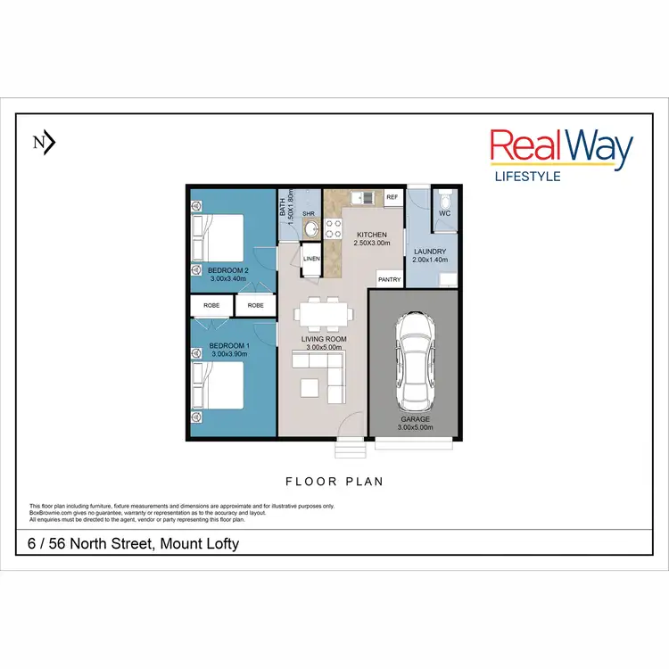 Floorplan of Homely unit listing, 6/56 North Street, Mount Lofty QLD 4350