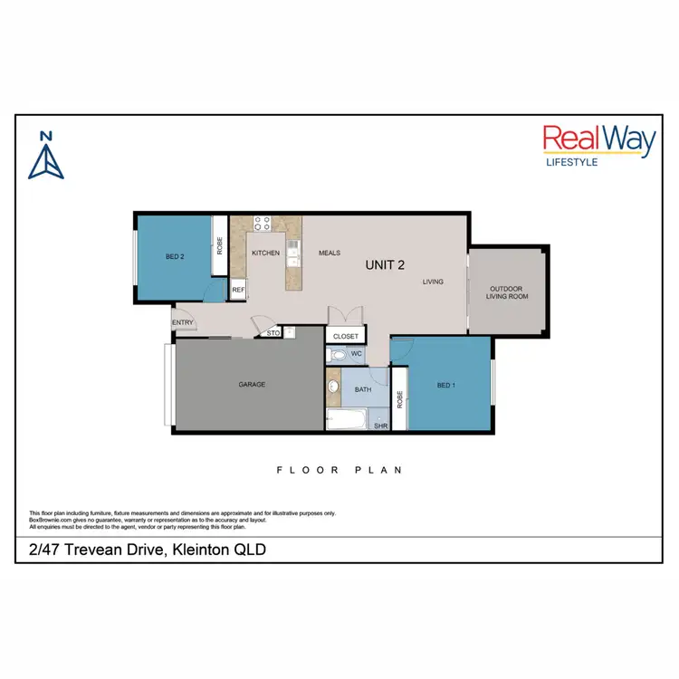 Floorplan of Homely unit listing, 2/47 Trevean Drive, Kleinton QLD 4352